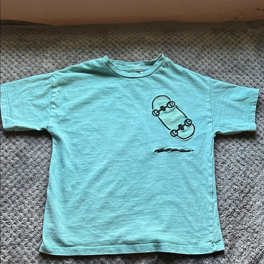 Zara Kids Turquoise Skateboard Tee